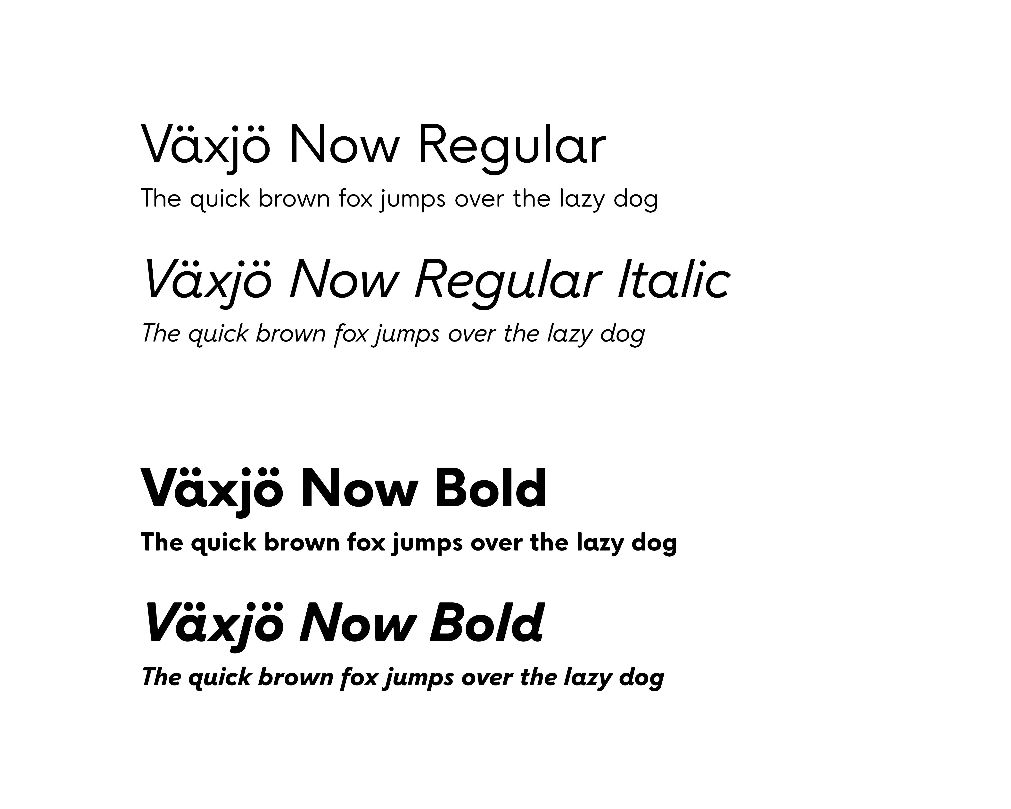 Växjö Now typeface